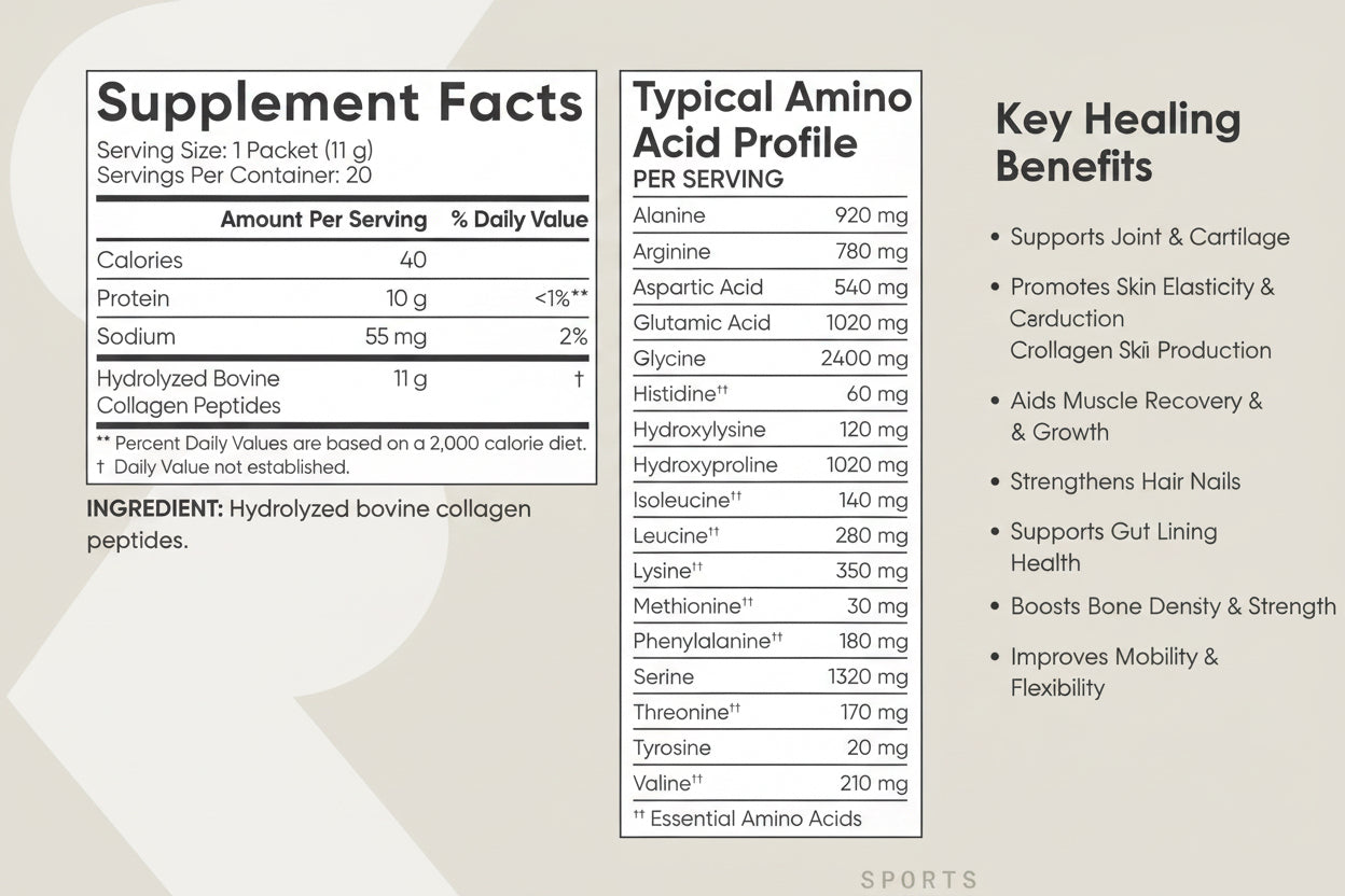 ® Collagen Peptides Hydrolyzed Type 1 & 3 Protein Supplement - Women & Men (20 Servings)