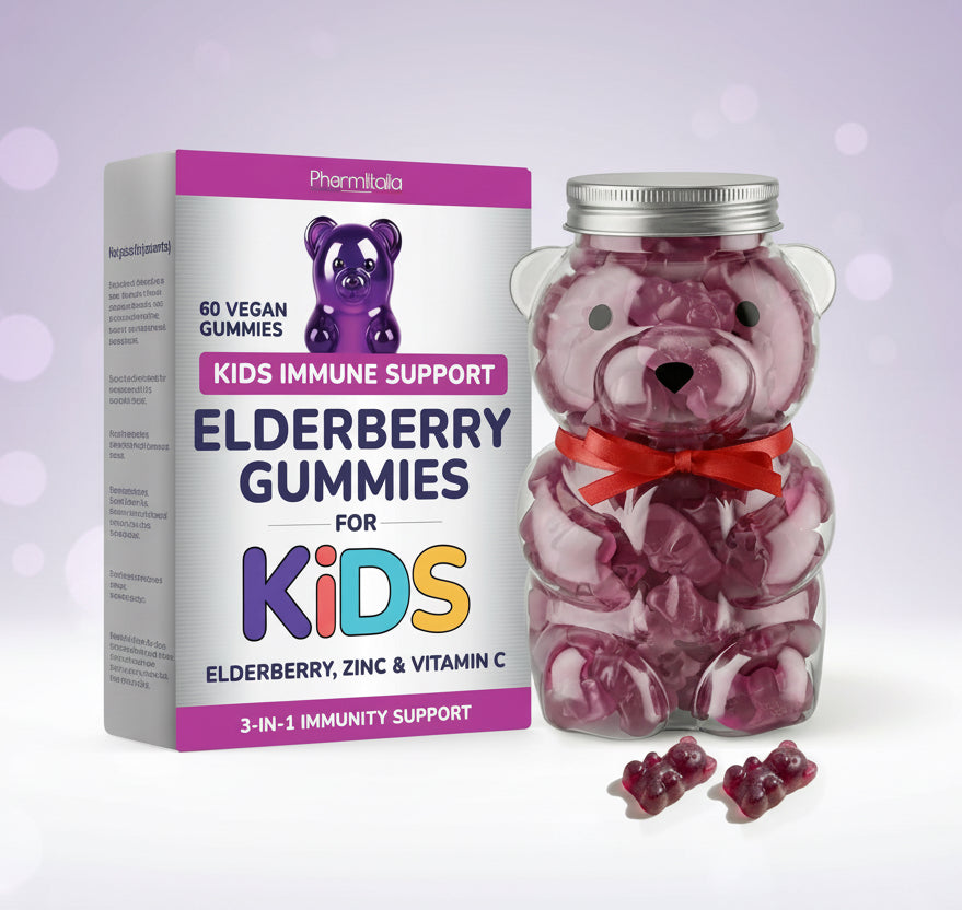 Elderberry Gummies for Kids 3 in 1 Immune Support with Zinc Vitamin C 60 Count Kids Elderberry Gummies for Daily Immunity Vegan Formula for Strong Immune Health