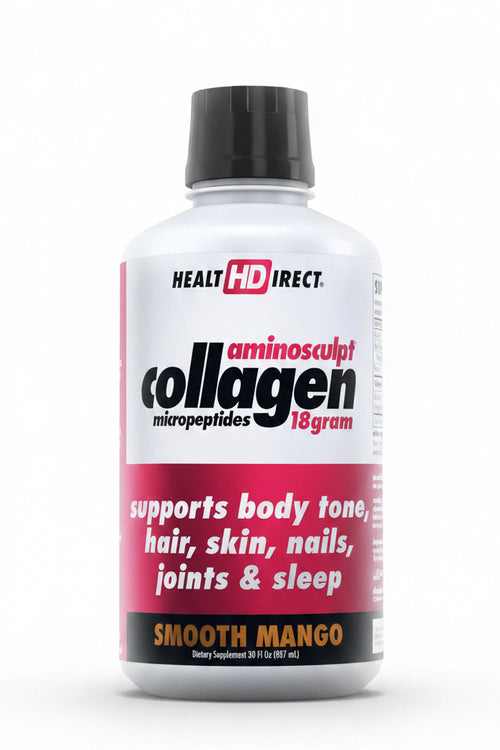 Aminosculpt Sugar-Free Collagen Supplement - High Potency Medical-Grade Protein for Hair, Skin, Nails & Joints, Grass-Fed, Non-Gmo, Liquid Collagen - Smooth Mango - 30 Fl Oz