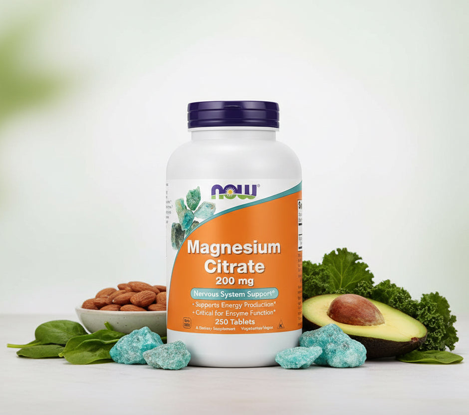 NOW Supplements, Magnesium Citrate 200 Mg, Enzyme Function*, Nervous System Support*, 250 Count (Pack of 1)