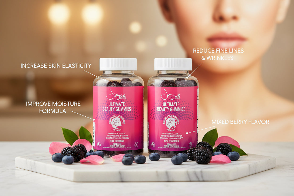 Joyce Giraud Ultimate Beauty Gummies, 60-Day Supply, Supports Skin Hydration & Healthy Skin Tone, 180 Gummies