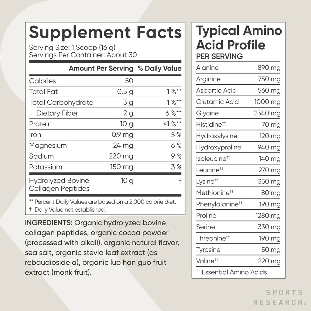 Collagen Peptides Organic Chocolate (30 Servings)