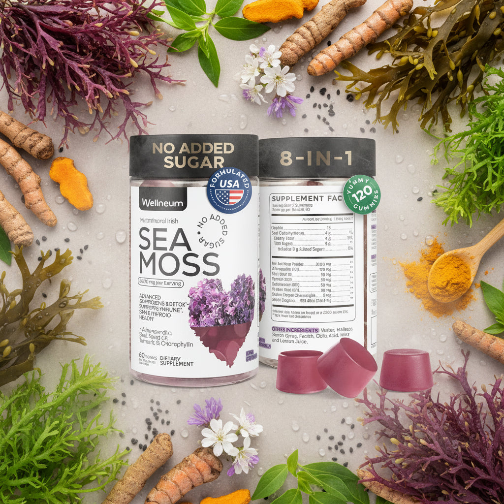 Multimineral Sea Moss Glow Gummies 3000 Mg Irish Seamoss for Immunity Thyroid