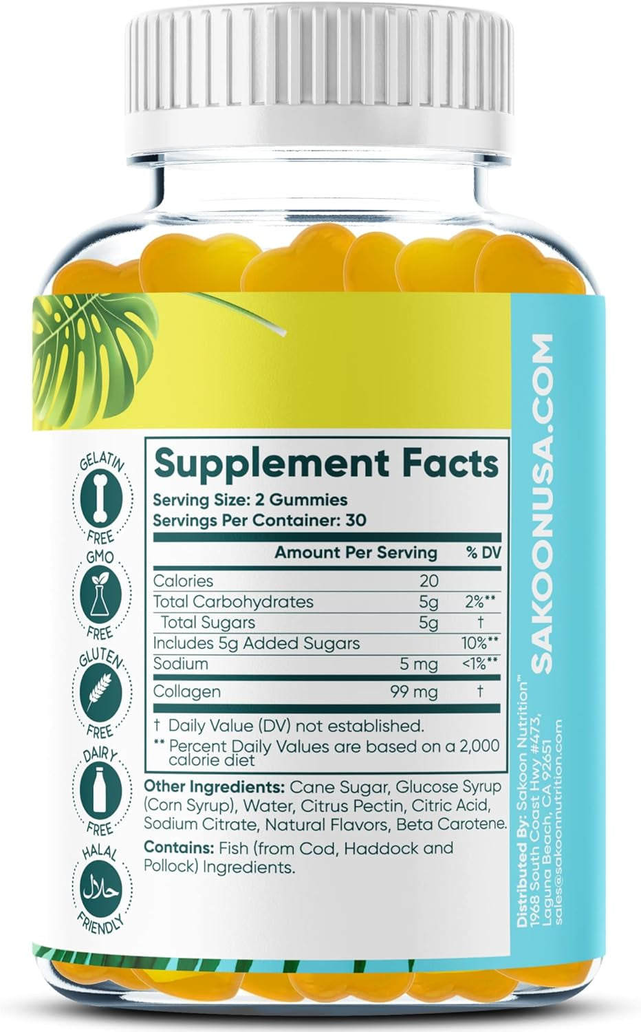 Halal Collagen Gummies for Women and Men - anti Aging, Hair Growth, Skin Care & Strong Nails Protein Collagen Supplements - Non-Gmo, Gluten Free - Made in USA