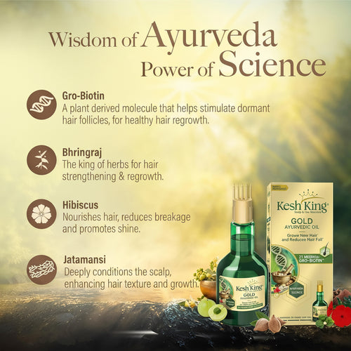 Ayurvedic Hair Oil | Herbal Oil with Bhringraj & Amla | Enhance Hair Growth | Reduce Hairfall | Nourishes Scalp | Provides Long & Thick Hair | 10.14 Fl Oz/300Ml