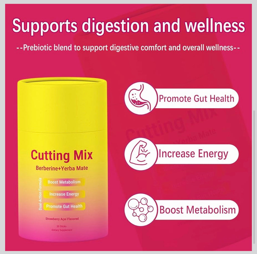 Leefar Cutting Drink Mix - Strawberry Açaí Flavor | Gut & Energy Health