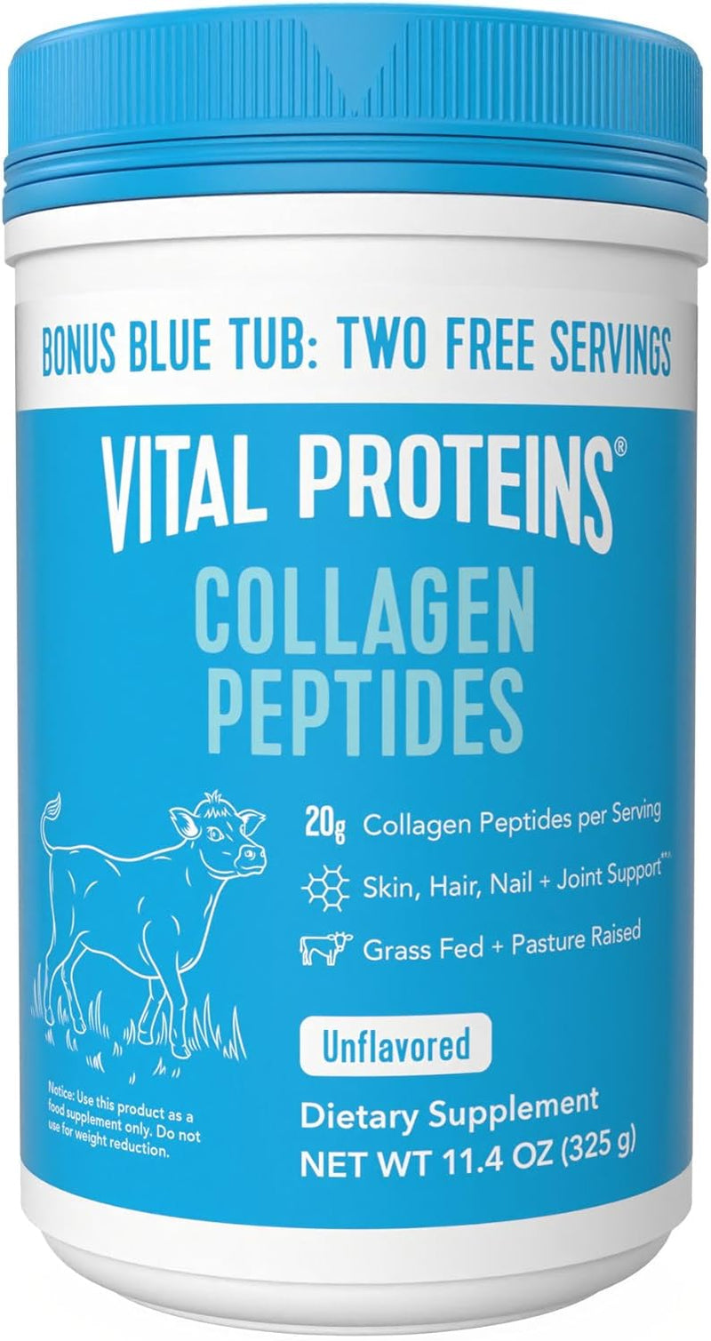 Collagen Peptides Powder - Supports Hair, Nail, Skin, Joint Health, Unflavored, Zero Sugar, 11.4Oz