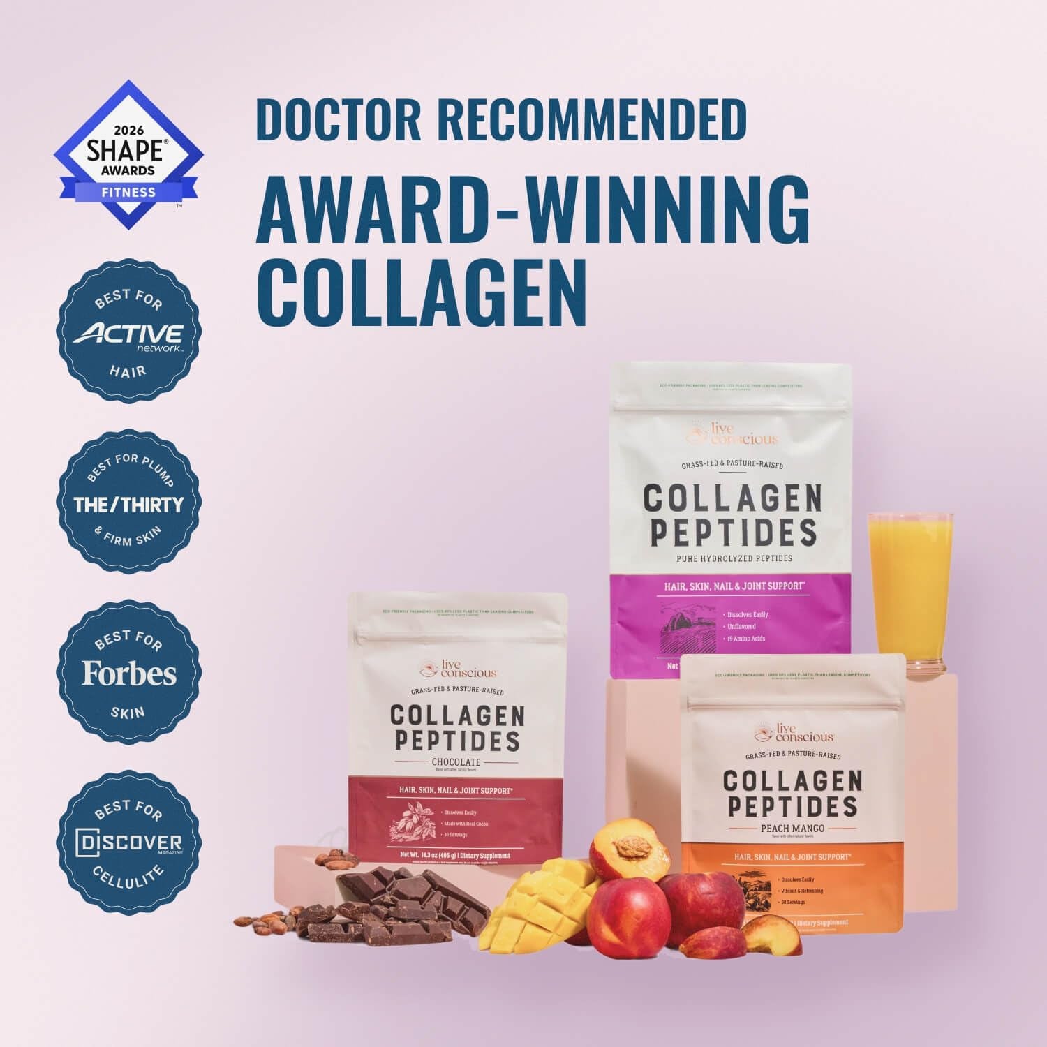 Collagen Peptides Powder - Naturally-Sourced Hydrolyzed Collagen Powder - Hair, Skin, Nail, and Joint Support - Type I & III Grass-Fed Collagen Supplements for Women and Men - 16Oz